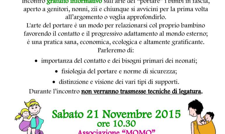 Incontri sul “portare” in fascia