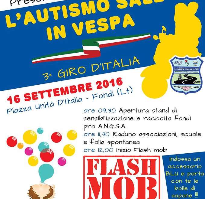Giro d’Italia in vespa – FlashMob per l’Autismo
